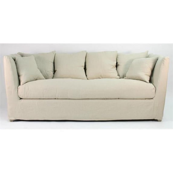 Zentique F058-3 E272 A003 Aragon Sofa, Natural Linen - 87 x 36 x 36 in.
