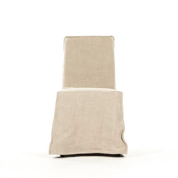 Zentique HS139 Cream Linen Chair, 18 x 34.75 x 21.25 in.