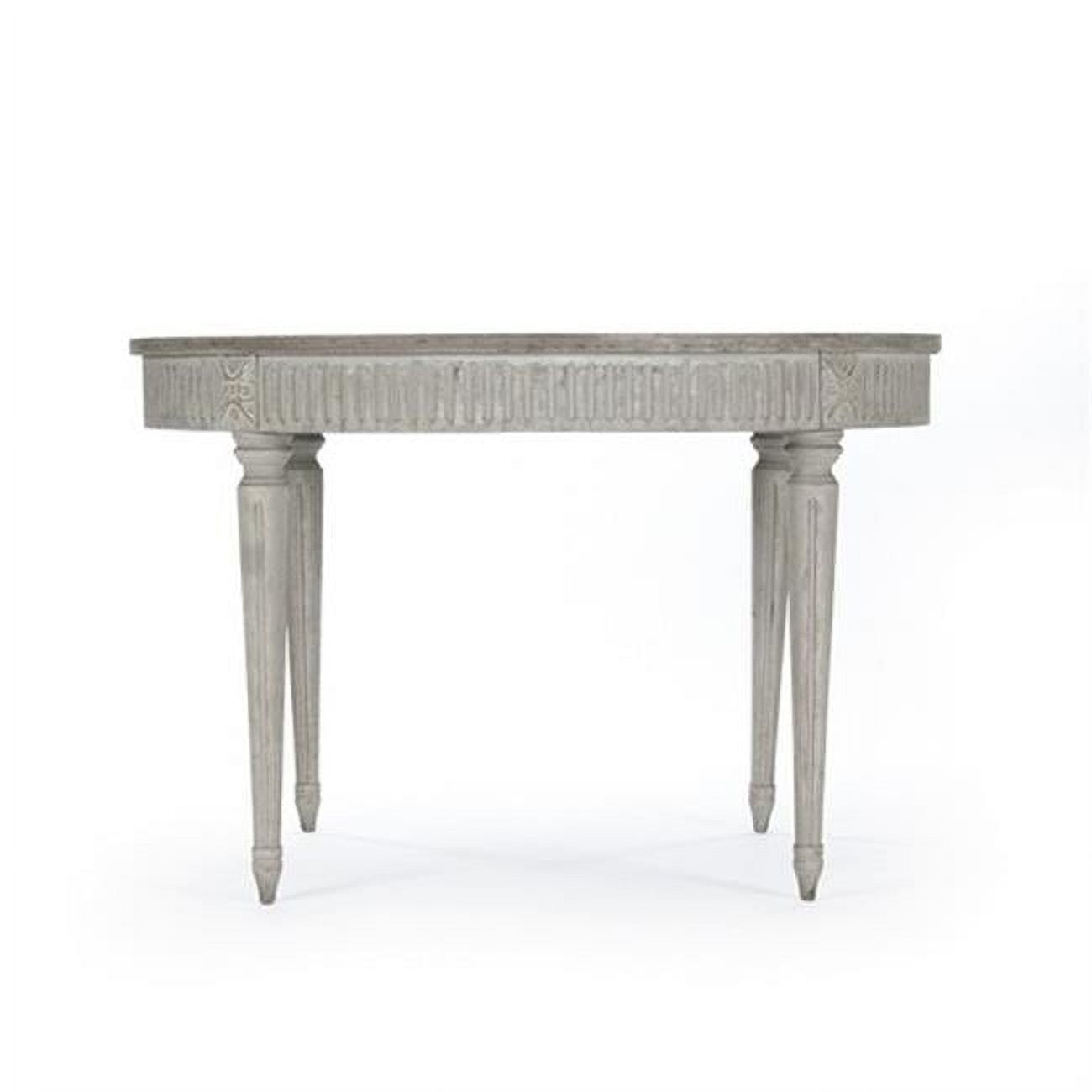 Martel Gray Wood and Marble Extendable Dining Table