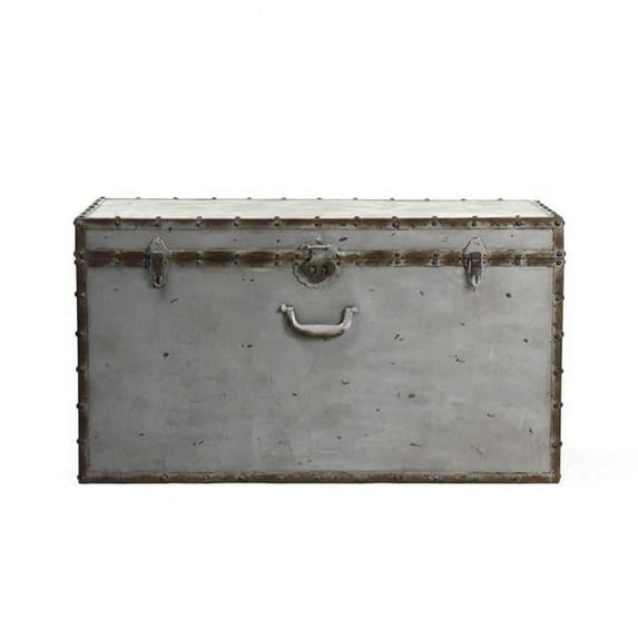 Zentique PC025 Iron Box- Rustic Zinc - 38 x 21 x 18 in.
