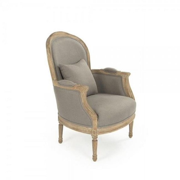 Zentique Pascal Club Chair - Grey Linen - 27 x 38 x 30.5 in.