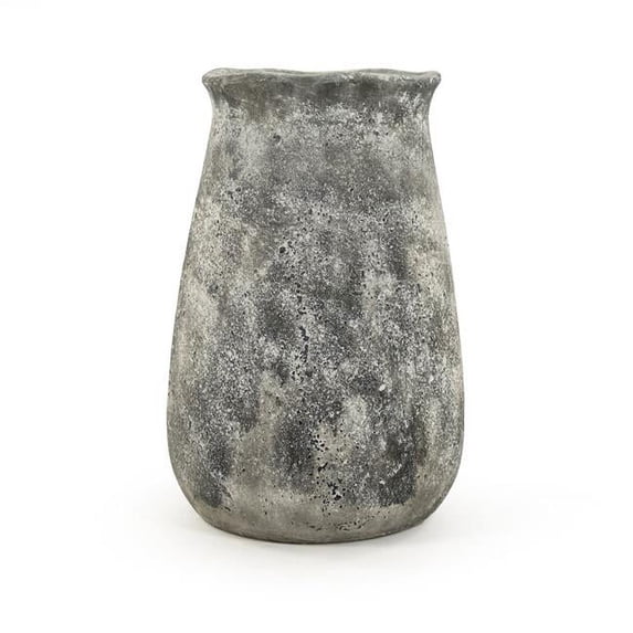 Zentique Stoneware Vase with Distressed Gray Finish