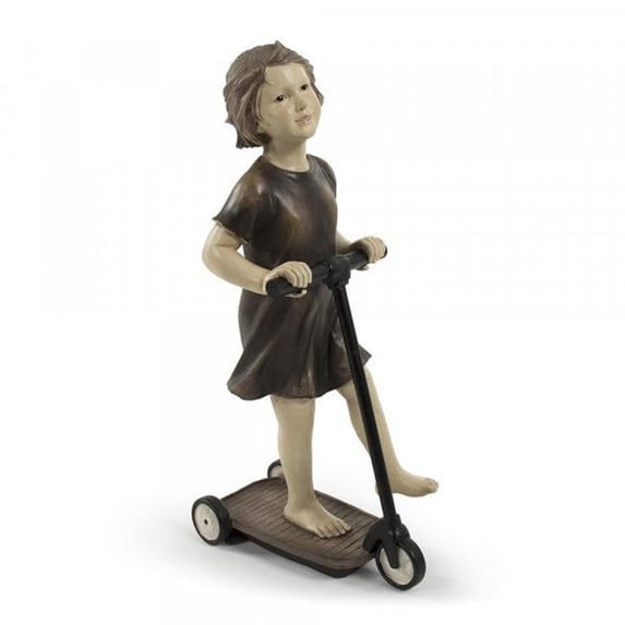 Zentique TME4617210 12 x 23.5 x 8.5 in. Resin Girl on Scooter Statue