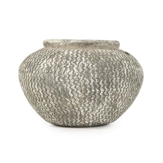 Zentique Vase with Distressed Gray Finish