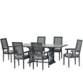 thumbnail image 1 of Zentner French Country Wood and Cane 7-Piece Expandable Dining Set, Gray, 1 of 5