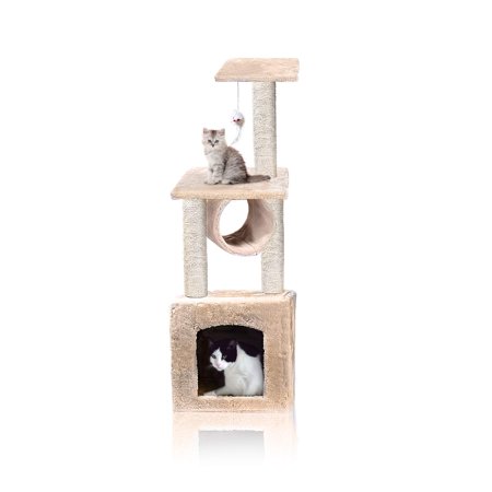 Zento Deals Cat Playground Tower with Platform - Multi-Level Cat Tree, Durable Sisal Scratching Posts, Perfect for Pets