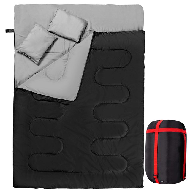 Zento Deals Double Sleeping Bag with 2 Pillows Queen Size Waterproof