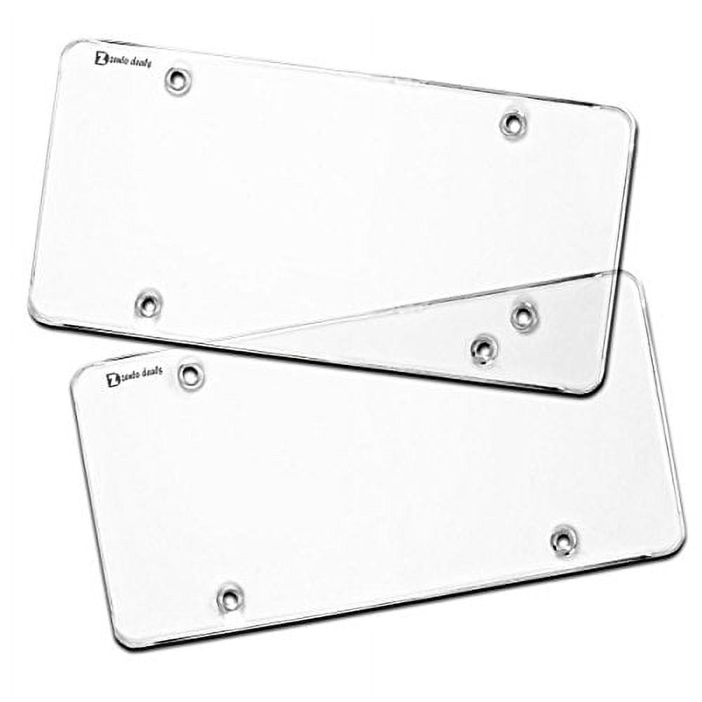 Zento Deals Flat Clear License Plate Cover, Heavy Duty All Weather