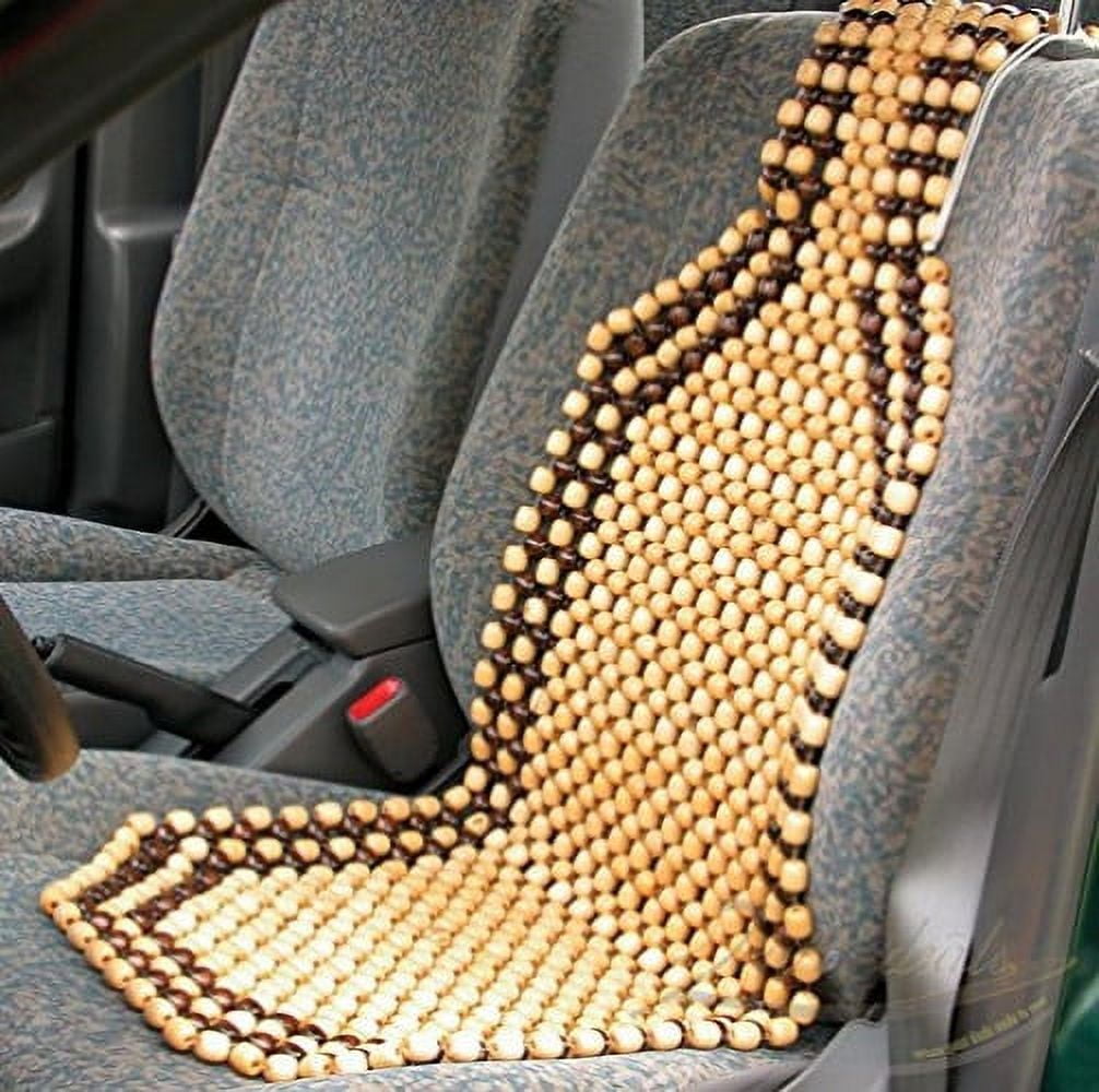 Zone Tech Wood Beaded Seat Cushion - Premium Quality Car Massaging Double  Strung Wood Beaded Seat Cushion for Stress Free all Day!