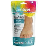 Zentoes Hammer Toe Straightener Crest with No Loop 4 Count Gel Spacer Splint and Crutch for Hammertoes, Overlapping and Mallet Toes, 5 Toe Separator