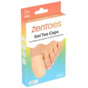 Zentoes Large Toe Caps, Beige, 3 Count - Protective Gel Caps for Toe Support
