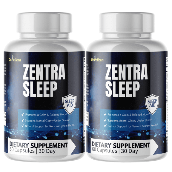 Zentra Sleep- Sleep & Brain Support- 2 Bottles- 120 Capsules