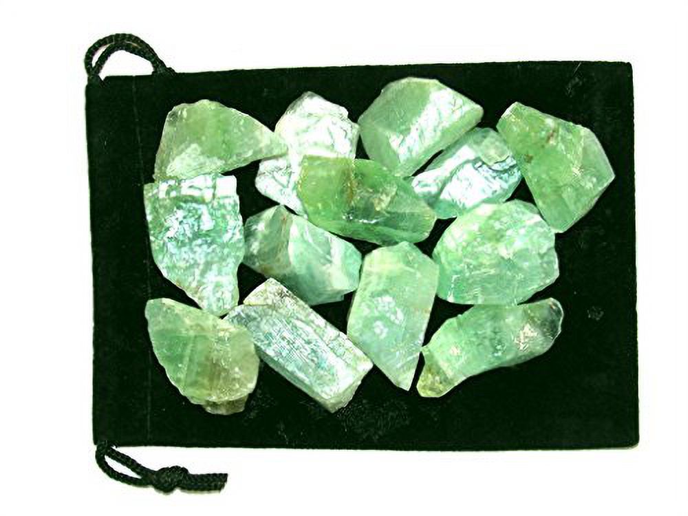 Zentron Crystal Collection 1/2 Pound Green Calcite in Velvet Pouch