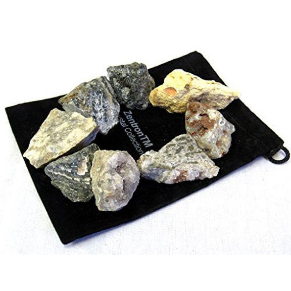 Zentron Crystal Collection: 1 Pound Natural Rough Sea Jasper Stones with Velvet Bag