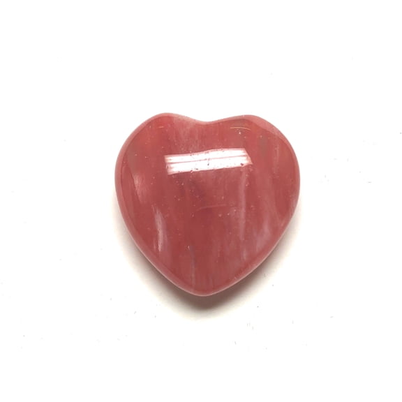 Zentron Crystal Collection: 30MM Cherry Quartz Puff Heart All Natural Gemstone Crystal with Velvet Pouch