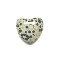 thumbnail image 1 of Zentron Crystal Collection: Dalmation Jasper 30MM All Natural Gemstone Crystal Puff Heart and Velvet Pouch, 1 of 4