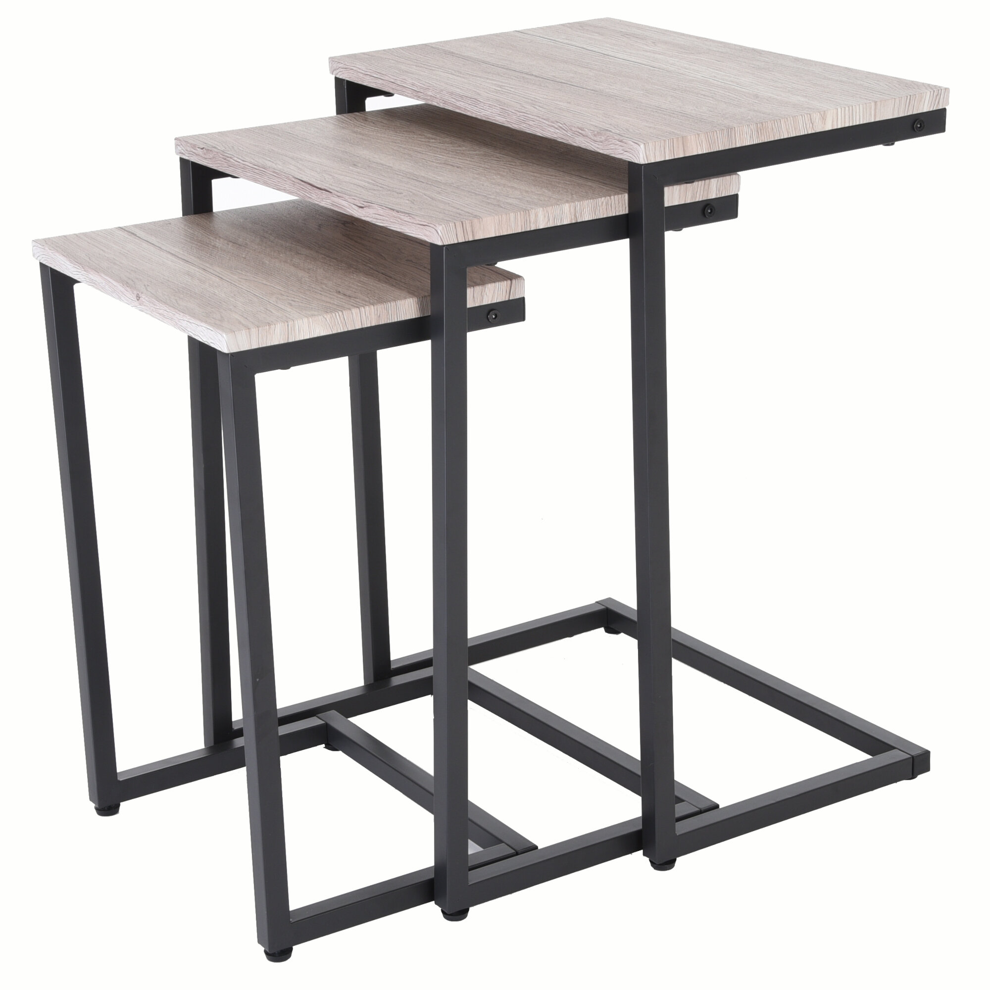 Zenvida Nesting Side/End Tables Set of 3 Modern Rustic Stacking Accent