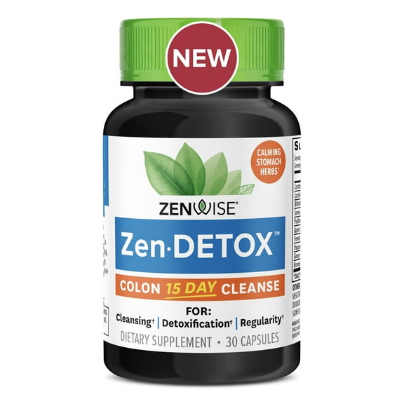 Zenwise Colon 15 Day Gut Cleanse for Women & Men | Psyllium Husk, Senna Leaf, Bromelain, Ginger & Apple Cider Vinegar Advanced Formula for Detox | 30ct, 15-Day