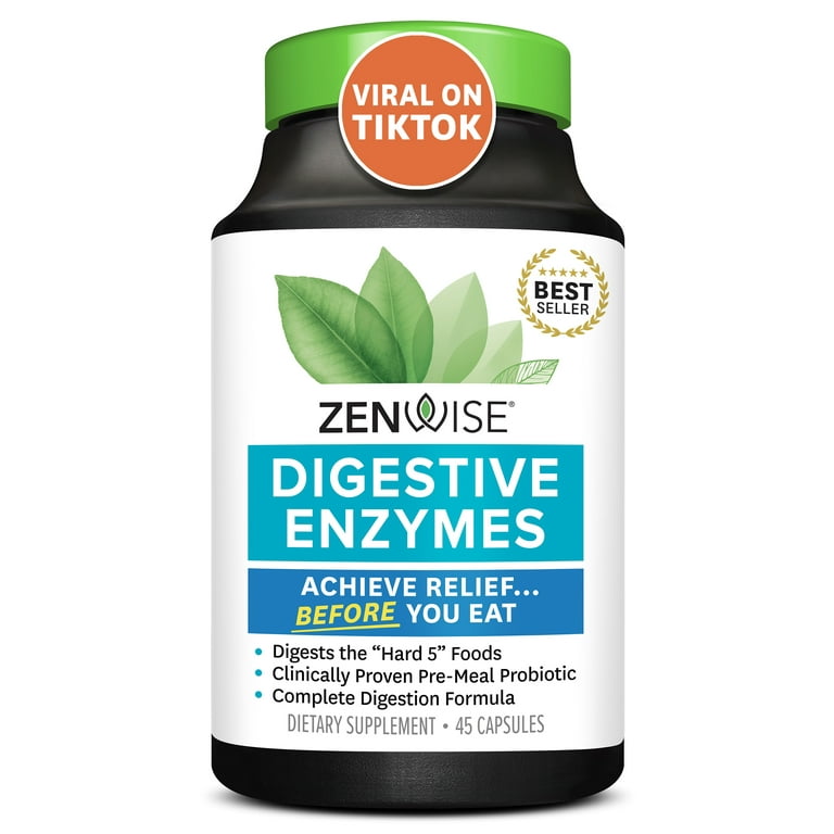 zenwise zen glp 1 Zenwise Digestive Enzymes with Prebiotics and Probiotics for Women and Men,  Supports Digestive Health, 60 Count