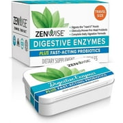 Zenwise Digestive Enzymes with Probiotics and Prebiotics Supplement, Supports Digestive Health, Travel Size Tin, 15 Count
