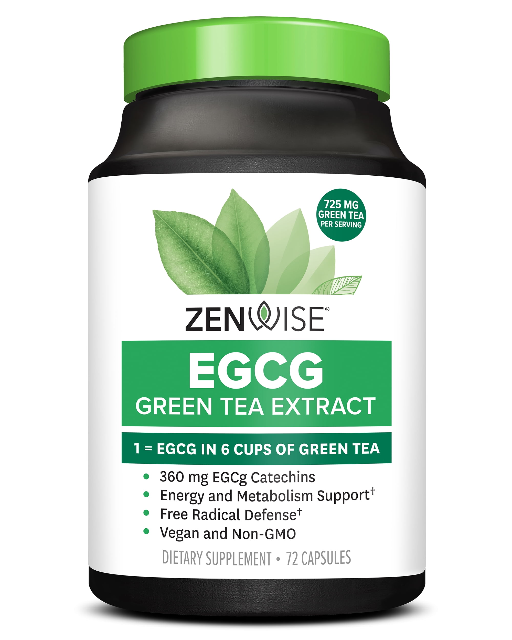 Zenwise EGCG Green Tea Extract Supplement - 72 Capsules - Walmart.com