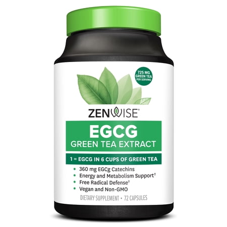 Zenwise EGCG Green Tea Extract Supplement - 72 Capsules