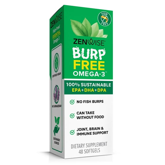 Zenwise Health Vegan Omega 3 Supplement - Fish Oil Alternative Source for EPA & DHA Fatty Acids - for Joint Support & Immune System - Heart & Skin Health Booster (48 Count)