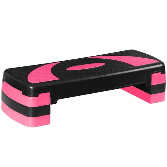 ZENY 30" Aerobic Stepper Platform, Adjustable 4"- 6"- 8" Step Deck with Risers, 550 lbs Heavy Duty Non-Slip Bench for Home Gym Cardio, Pink