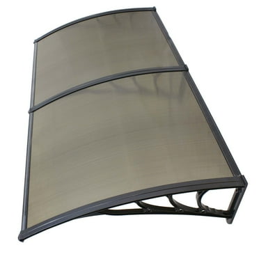 Zeny 6.4' x 3.2' Brown Stationary Window Awning, UV Resistant