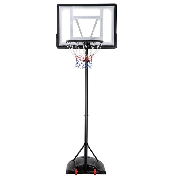 Zeny Portable Basketball Hoop Outdoor Adjustable Height 7.2FT-9.2FT Basketball Goals System w/PVC Backboard Wheels