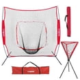 thumbnail image 1 of Zeny 7' x 7' Baseball Softball Practice Net with Bow Frame,Carry Bag+Foldable Ball Caddy, 1 of 8