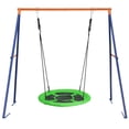 thumbnail image 1 of Zeny 73" H Freestanding Steel Swing Stand Indoor Outdoor Green Spider Swing 40", 1 of 10