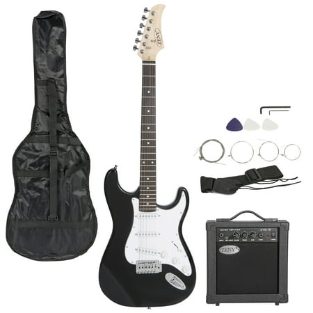 Zeny Beginners 39" Full Size Electric Guitar with Amp, Case and Accessoriese, Black