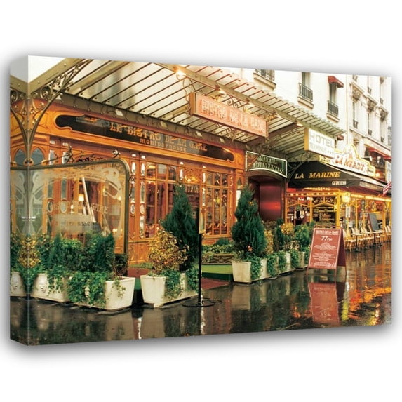 Zeny Cieslikowski 24x20 Gallery Wrapped Canvas Wall Art Titled - Bistro de la Gare