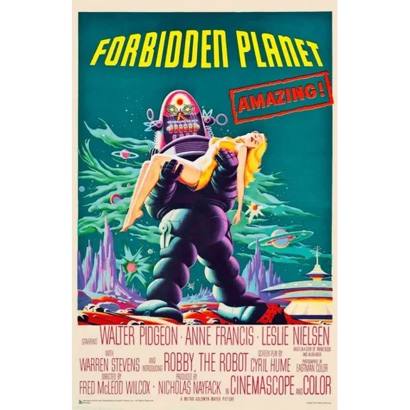Zeny Forbidden Planet Vintage Movie Advertisement Poster UNFRAMED PAPER POSTER, Home Decor