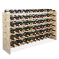 thumbnail image 1 of Zeny Home Pub Solid Wood Wine Rack - Freestanding Storage Display for Wine Lovers Four Different Sizes Suitable for Different Storing Amount (72 Bottles, 6 Tiers x 12), 1 of 5