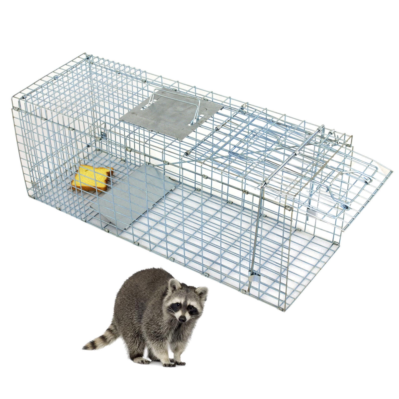 2Z Live Animal Trap 24x8x7 Humane Cat Trap Cage for Stray Cats Raccoon  Chipmunks Opossum Squirrel Chicken Mole Gopher Rabbits Skunk (2 Pack)