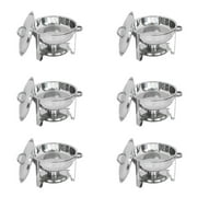 Zeny Pack of 6 Round Chafing Dish Full Size 5 Quart Stainless Steel Deep Pans Set