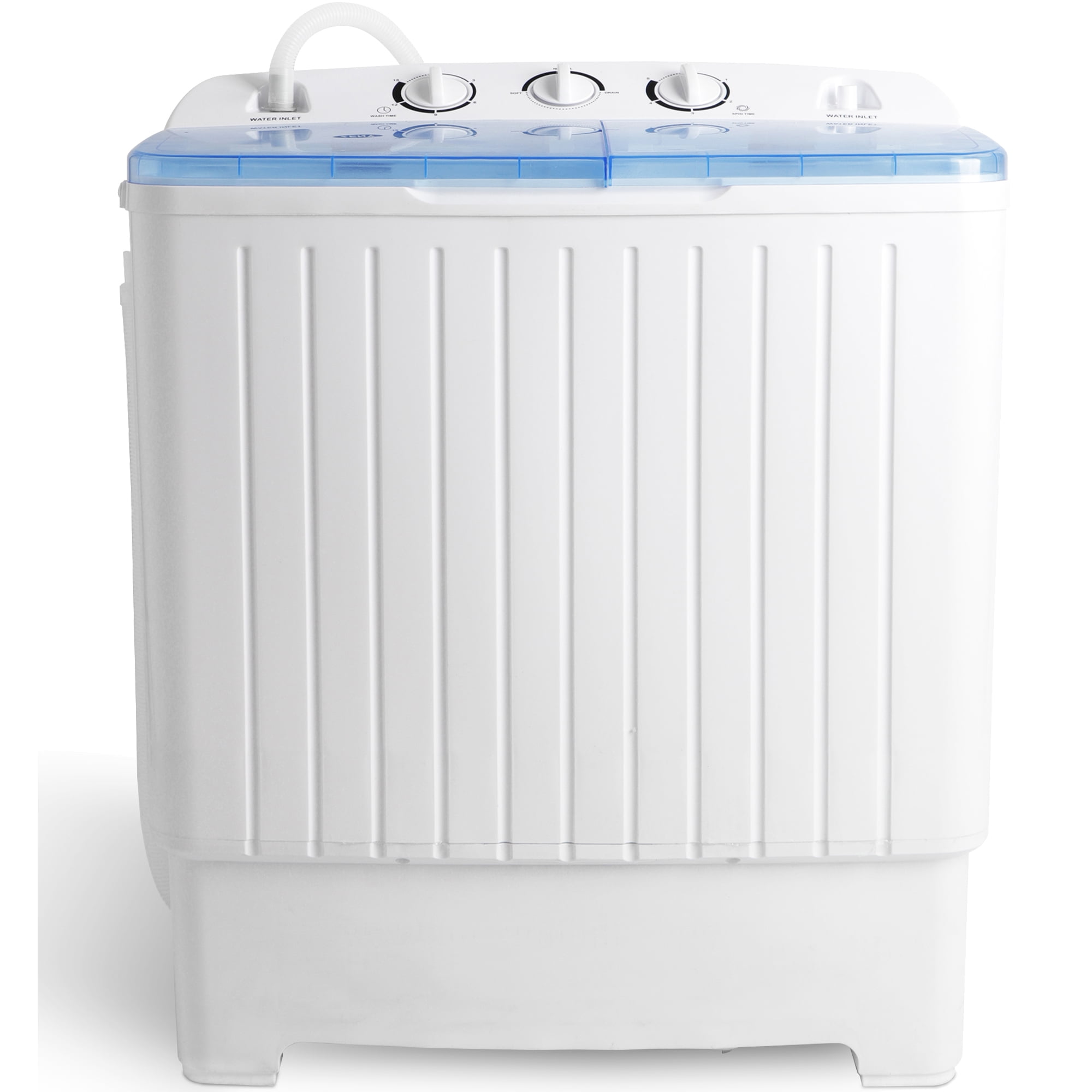 Costway 21 lbs Portable Compact Mini Twin Tub Washing Machine Drain - 25'' x 15'' x 36.5'' - Multi