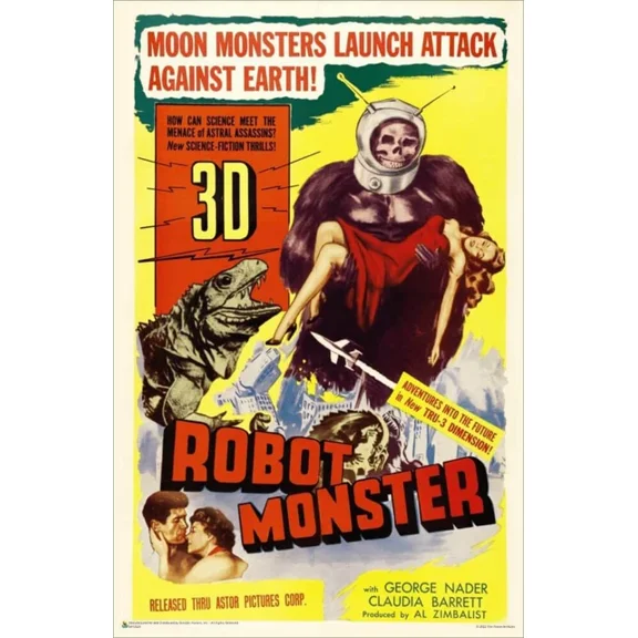 Zeny Robot Monster Vintage Movie Advertisement Poster UNFRAMED PAPER POSTER, Home Decor