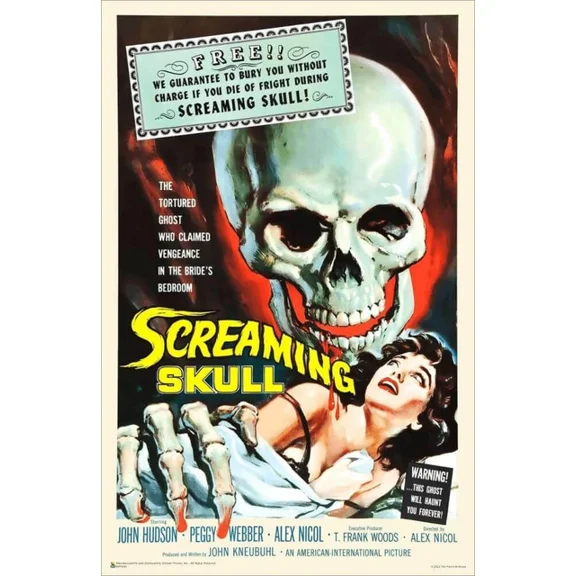 Zeny Screaming Skull Vintage Movie Advertisement Poster UNFRAMED PAPER POSTER, Home Decor