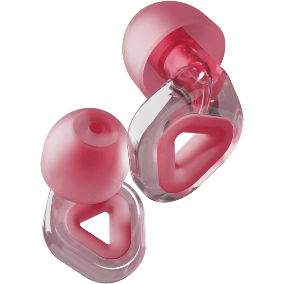 Zenz Flow Pro Earplugs - 16dB + Seal for Extra Noise Reduction, Ear Plugs for Work, Office & Social Settings - Reusable and Comfortable Fit with XS/S/M/L Eartips & Case (Blush Pink)