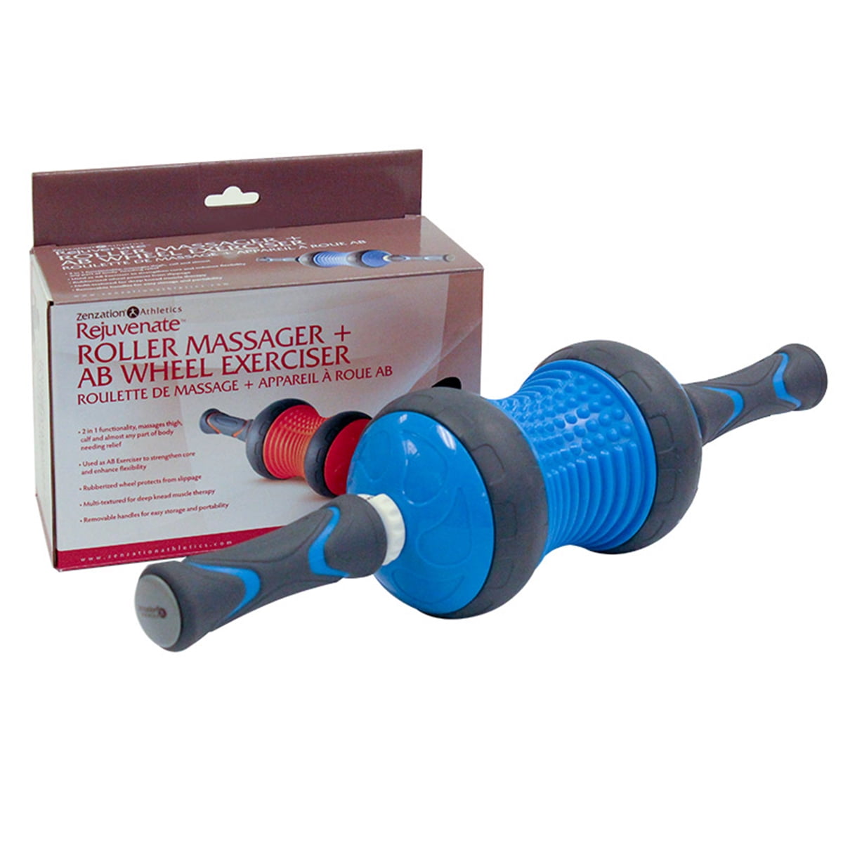 Zenzation Athletics 4.5in Ab Wheel Roller 2 in 1 Exercise Workout Equipment Home Gym Muscle Toner