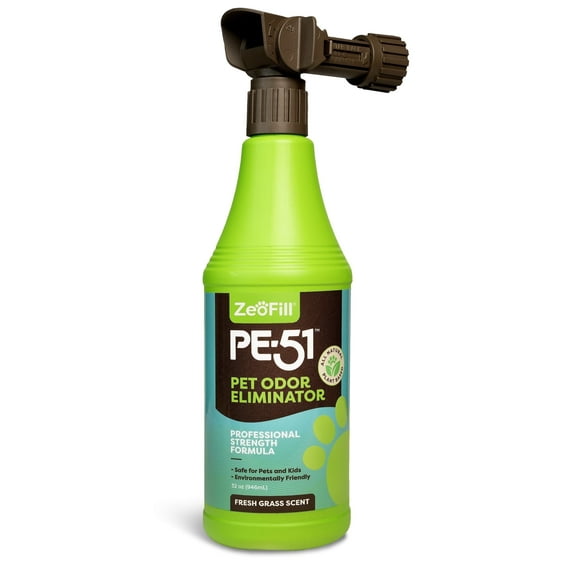 ZeoFill PE-51 Pet Odor Eliminator – Dog Odor Eliminator Enzyme Cleaner, Cat & Dog Pee Deodorizer Spray 32oz Bottle