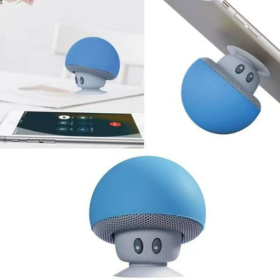 Zeokiar, Bluetooth Speaker Mini Portable Wireless Speaker Mushroom Subwoofer with Suction Cup Function,Blue