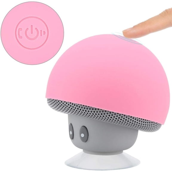 Zeokiar, Bluetooth Speaker Mini Portable Wireless Speaker Mushroom Subwoofer with Suction Cup Function, Pink