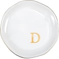 thumbnail image 1 of Ceramic Jewelry Tray, Initial Ring Dish Trinket Plate Engagement Gift, Small Personalized Monogram Ring Bowl for Wedding, White Decorative Jewelry Holder for Women Vanity -Letter D, 1 of 7