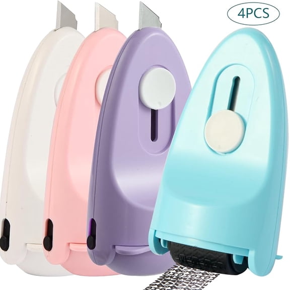 Zeokiar Identity Privacy Protection Roller Security Stamp 2Pack - Guard Your ID with Refillable Ink, Built-in Cutter & Flip Cover Design, Compact Security Tool for Document & Mail Privacy (White+Pink)