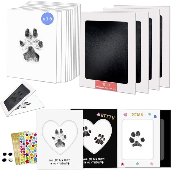 Zeokiar Paw Print Kit,Clean Touch/Inkless Ink Pad for Dog/Cat Pawprints,Paw Print Stamp Pad for Dogs,Dog Paw/Nose Print Kit Keepsake,Pet Paw Print Impression Kit with Frame,Gifts for Pet Parents-4L