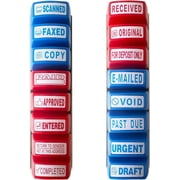 Zeokiar Self Inking Office Stamp Set for Approved Paid Completed Copy Faxed Scanned 16 PCS Stamps Busines Stamps Message Account Work Stamp